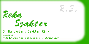 reka szakter business card