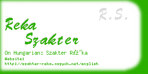 reka szakter business card